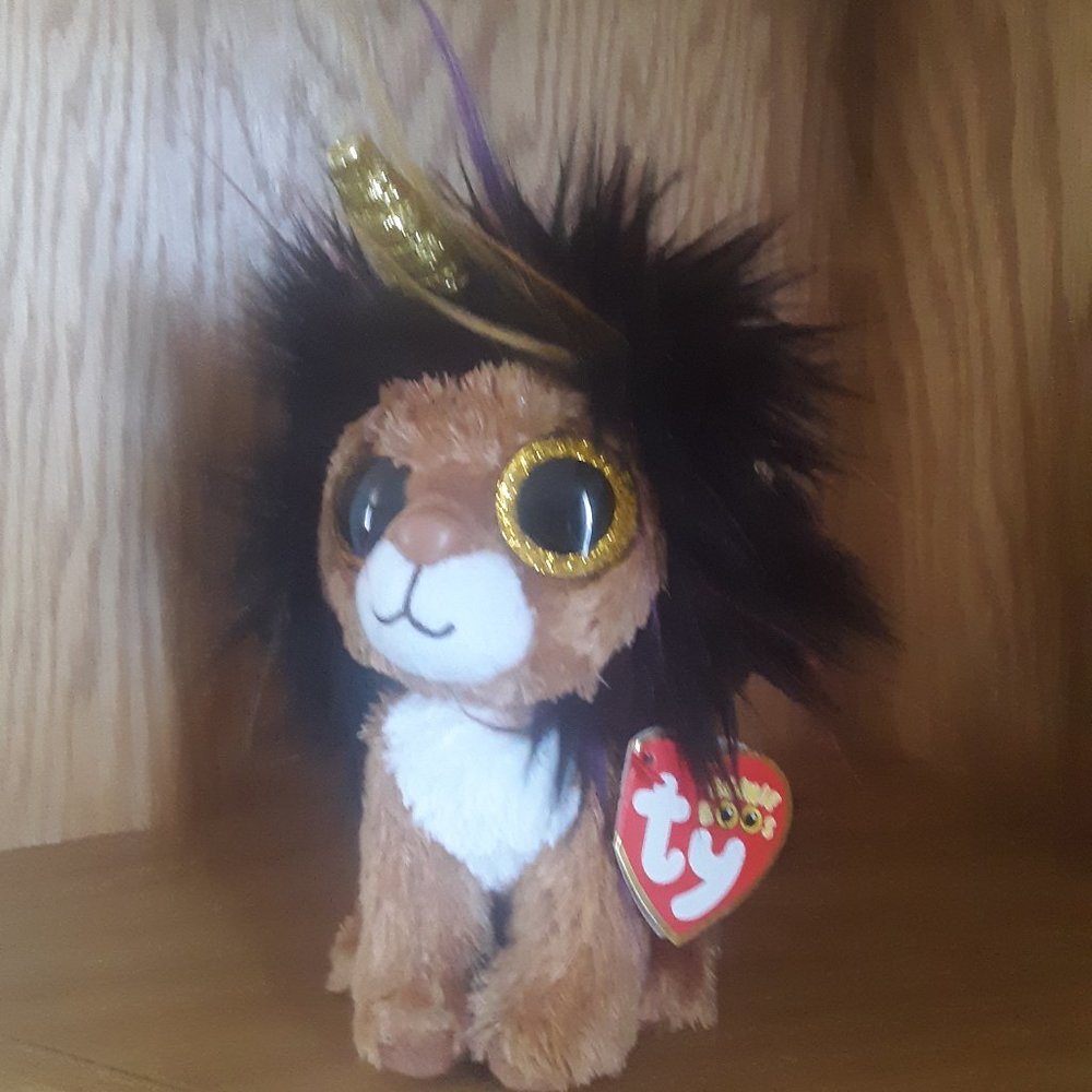TY BEANIE BOO - "RAMSEY" The Lion / Unicorn - 6 inch